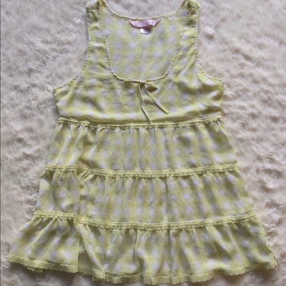 💛HP!💛 VINTAGE | 💞VS Angels | Sheer Ruffle Lace Top - Picture 2 of 10